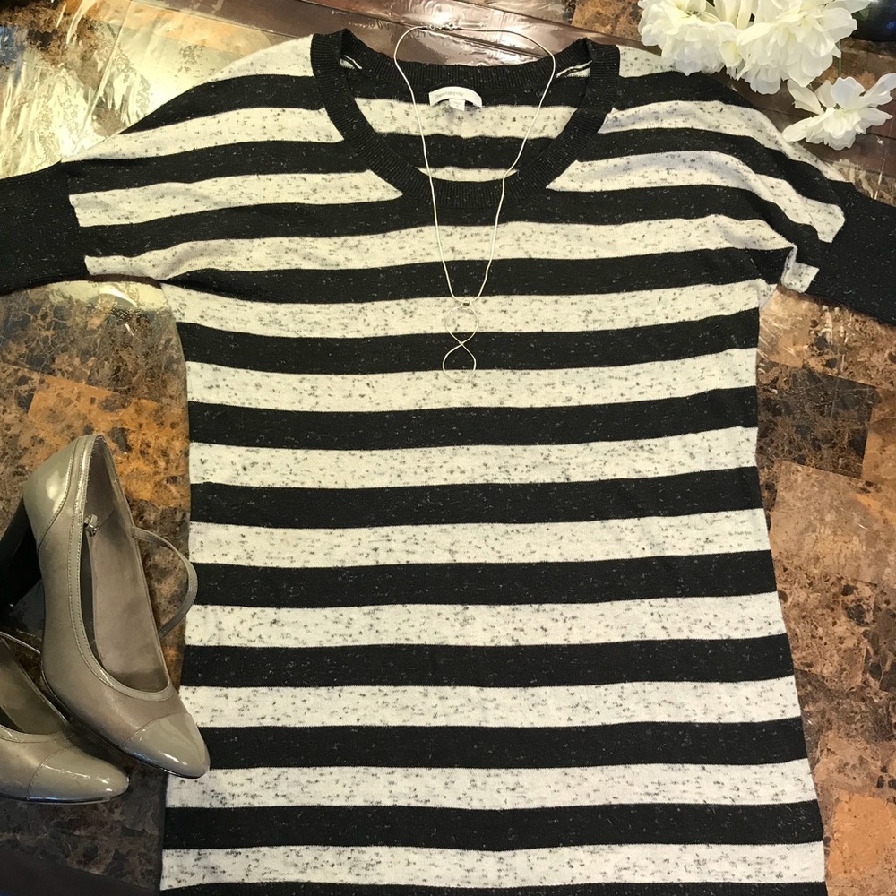 GAP maternity top Small black white stripe sweater - Picture 4 of 10